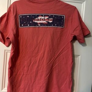 Vineyard Vines Men's Red Tee with Flag Logo